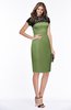 ColsBM Greta Moss Green Elegant Sheath Short Sleeve Zip up Satin Lace Bridesmaid Dresses