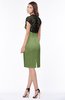 ColsBM Greta Moss Green Elegant Sheath Short Sleeve Zip up Satin Lace Bridesmaid Dresses