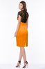 ColsBM Greta Orange Elegant Sheath Short Sleeve Zip up Satin Lace Bridesmaid Dresses
