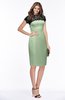 ColsBM Greta Pale Green Elegant Sheath Short Sleeve Zip up Satin Lace Bridesmaid Dresses