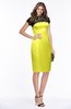 ColsBM Greta Pale Yellow Elegant Sheath Short Sleeve Zip up Satin Lace Bridesmaid Dresses