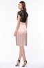 ColsBM Greta Pastel Pink Elegant Sheath Short Sleeve Zip up Satin Lace Bridesmaid Dresses
