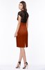 ColsBM Greta Rust Elegant Sheath Short Sleeve Zip up Satin Lace Bridesmaid Dresses