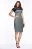 ColsBM Greta Silver Sconce Elegant Sheath Short Sleeve Zip up Satin Lace Bridesmaid Dresses