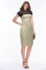 ColsBM Greta Tan Elegant Sheath Short Sleeve Zip up Satin Lace Bridesmaid Dresses
