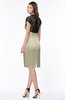 ColsBM Greta Tan Elegant Sheath Short Sleeve Zip up Satin Lace Bridesmaid Dresses
