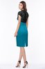 ColsBM Greta Teal Elegant Sheath Short Sleeve Zip up Satin Lace Bridesmaid Dresses