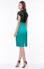 ColsBM Greta Viridian Green Elegant Sheath Short Sleeve Zip up Satin Lace Bridesmaid Dresses