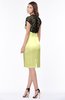 ColsBM Greta Wax Yellow Elegant Sheath Short Sleeve Zip up Satin Lace Bridesmaid Dresses