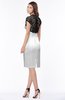 ColsBM Greta White Elegant Sheath Short Sleeve Zip up Satin Lace Bridesmaid Dresses