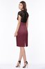 ColsBM Greta Wine Elegant Sheath Short Sleeve Zip up Satin Lace Bridesmaid Dresses