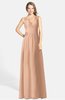 ColsBM Ciara Almost Apricot Romantic A-line V-neck Zip up Chiffon Bridesmaid Dresses