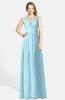 ColsBM Ciara Aqua Romantic A-line V-neck Zip up Chiffon Bridesmaid Dresses