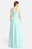 ColsBM Ciara Blue Glass Romantic A-line V-neck Zip up Chiffon Bridesmaid Dresses