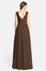 ColsBM Ciara Chocolate Brown Romantic A-line V-neck Zip up Chiffon Bridesmaid Dresses