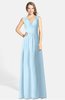 ColsBM Ciara Ice Blue Romantic A-line V-neck Zip up Chiffon Bridesmaid Dresses