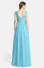 ColsBM Ciara Light Blue Romantic A-line V-neck Zip up Chiffon Bridesmaid Dresses