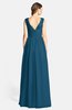 ColsBM Ciara Moroccan Blue Romantic A-line V-neck Zip up Chiffon Bridesmaid Dresses