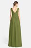 ColsBM Ciara Olive Green Romantic A-line V-neck Zip up Chiffon Bridesmaid Dresses