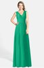 ColsBM Ciara Sea Green Romantic A-line V-neck Zip up Chiffon Bridesmaid Dresses