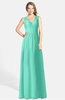 ColsBM Ciara Seafoam Green Romantic A-line V-neck Zip up Chiffon Bridesmaid Dresses