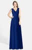 ColsBM Ciara Sodalite Blue Romantic A-line V-neck Zip up Chiffon Bridesmaid Dresses