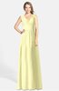 ColsBM Ciara Wax Yellow Romantic A-line V-neck Zip up Chiffon Bridesmaid Dresses