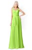 ColsBM Kaelyn Bright Green Modest Trumpet Elbow Length Sleeve Zip up Chiffon Floor Length Bridesmaid Dresses