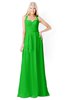 ColsBM Kaelyn Classic Green Modest Trumpet Elbow Length Sleeve Zip up Chiffon Floor Length Bridesmaid Dresses