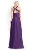 ColsBM Kaelyn Dark Purple Modest Trumpet Elbow Length Sleeve Zip up Chiffon Floor Length Bridesmaid Dresses