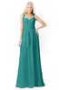ColsBM Kaelyn Emerald Green Modest Trumpet Elbow Length Sleeve Zip up Chiffon Floor Length Bridesmaid Dresses