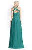 ColsBM Kaelyn Emerald Green Modest Trumpet Elbow Length Sleeve Zip up Chiffon Floor Length Bridesmaid Dresses
