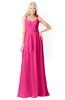 ColsBM Kaelyn Fandango Pink Modest Trumpet Elbow Length Sleeve Zip up Chiffon Floor Length Bridesmaid Dresses