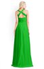 ColsBM Kaelyn Jasmine Green Modest Trumpet Elbow Length Sleeve Zip up Chiffon Floor Length Bridesmaid Dresses