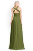ColsBM Kaelyn Olive Green Modest Trumpet Elbow Length Sleeve Zip up Chiffon Floor Length Bridesmaid Dresses