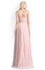 ColsBM Kaelyn Pastel Pink Modest Trumpet Elbow Length Sleeve Zip up Chiffon Floor Length Bridesmaid Dresses