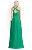 ColsBM Kaelyn Pepper Green Modest Trumpet Elbow Length Sleeve Zip up Chiffon Floor Length Bridesmaid Dresses