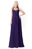 ColsBM Kaelyn Royal Purple Modest Trumpet Elbow Length Sleeve Zip up Chiffon Floor Length Bridesmaid Dresses