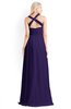 ColsBM Kaelyn Royal Purple Modest Trumpet Elbow Length Sleeve Zip up Chiffon Floor Length Bridesmaid Dresses