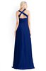 ColsBM Kaelyn Sodalite Blue Modest Trumpet Elbow Length Sleeve Zip up Chiffon Floor Length Bridesmaid Dresses