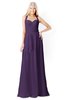 ColsBM Kaelyn Violet Modest Trumpet Elbow Length Sleeve Zip up Chiffon Floor Length Bridesmaid Dresses