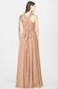 ColsBM Nala Almost Apricot Simple Wide Square Sleeveless Zip up Chiffon Floor Length Bridesmaid Dresses