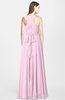 ColsBM Nala Baby Pink Simple Wide Square Sleeveless Zip up Chiffon Floor Length Bridesmaid Dresses