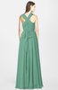 ColsBM Nala Beryl Green Simple Wide Square Sleeveless Zip up Chiffon Floor Length Bridesmaid Dresses
