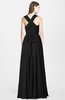 ColsBM Nala Black Simple Wide Square Sleeveless Zip up Chiffon Floor Length Bridesmaid Dresses