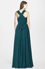 ColsBM Nala Blue Green Simple Wide Square Sleeveless Zip up Chiffon Floor Length Bridesmaid Dresses