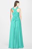 ColsBM Nala Blue Turquoise Simple Wide Square Sleeveless Zip up Chiffon Floor Length Bridesmaid Dresses