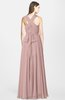 ColsBM Nala Blush Pink Simple Wide Square Sleeveless Zip up Chiffon Floor Length Bridesmaid Dresses