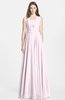 ColsBM Nala Blush Simple Wide Square Sleeveless Zip up Chiffon Floor Length Bridesmaid Dresses