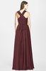 ColsBM Nala Burgundy Simple Wide Square Sleeveless Zip up Chiffon Floor Length Bridesmaid Dresses